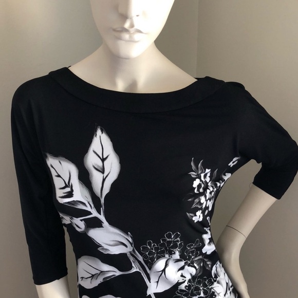 🪩✨🥂 Host Pick 🥂 Floral Black and White Dress - Picture 4 of 7